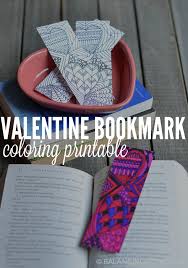 Free printable valentine bookmarks in pdf format. Valentine Bookmark Coloring Printable Balancing Home