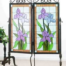 Iris Glass Metal 2 Panel Room Divider