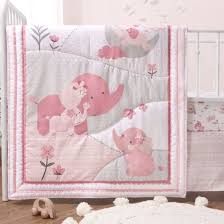 Bulk Pink Elephant Crib Bedding Set