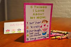 Printable Card For Kids 5 Things I Love About My Mom