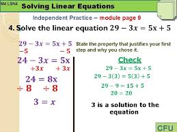 Solving Linear Equations Activating