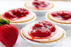 mini strawberry cheesecakes with
