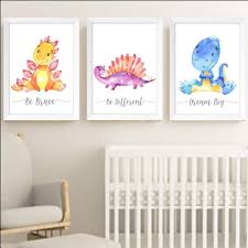 dinosaurs nursery wall art for baby boy