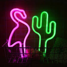 Flamingo And Cactus Neon Light Signs Combination Neon Light For Wall Neon Ebay