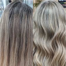 cover gray roots on highlighted hair