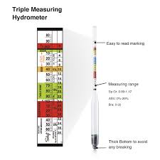 Soligt Triple Scale Hydrometer And Glass Jar For Wine Beer Mead Cider Kombucha Abv Brix And Gravity Test Kit