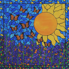 erfly sunshine mosaic paintings