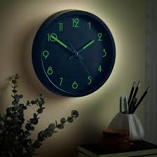 Black Glow In The Dark Wall Clock