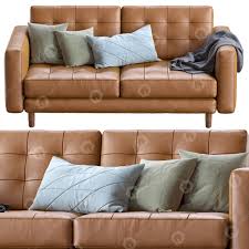 sofa ikea landskrona leather brown 3d