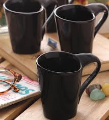 black coffee mugs set of 6 by vareesha