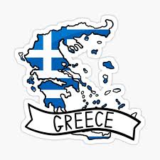 Greece Flag Map Sticker" Sticker for Sale by Drawingvild | Redbubble