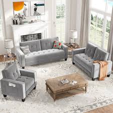 Armchair Loveseat And Sofa Set Linen