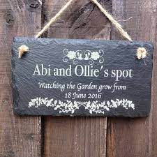 Garden Sign Personalised In Slate