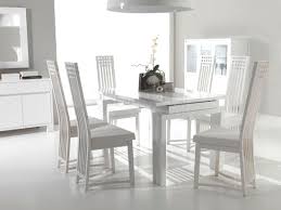 dining room sets white leather chairs