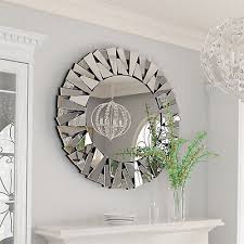 Irregular Sunburst Wall Mirror Silver