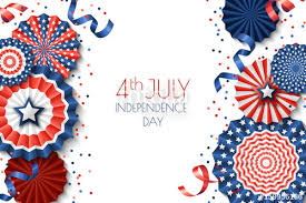 4th Of July Usa Independence Day Vector Banner Template White