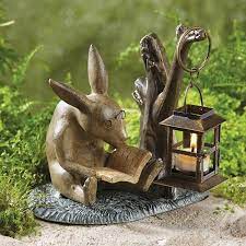 Reading Rabbit Garden Lantern