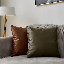 Faux Leather Cushion Cover Sofa Waist