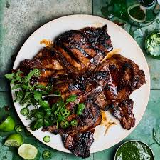 Dredge each pork chop into the flour mixture to coat evenly. Soy Basted Pork Chops With Herbs And Jalapenos Recipe Bon Appetit