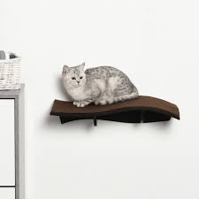Pawhut Wall Mounted Cat Shelf Curved