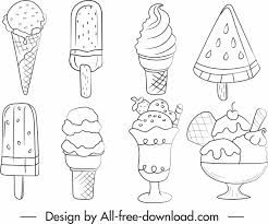 Ice cream cone icon on white background stock illustration. Ice Cream Icons Black White Handdrawn Sketch Free Vector In Adobe Illustrator Ai Ai Format Encapsulated Postscript Eps Eps Format Format For Free Download 4 21mb