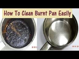 diy how to clean burnt pan easily