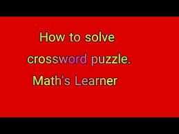 How To Solve Crossword Puzzle For