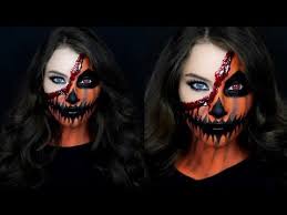 pumpkin face halloween makeup tutorial