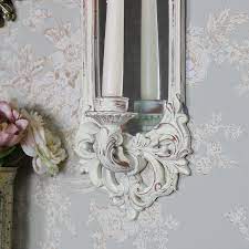 Ornate Cream Wall Mirror With Candle