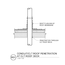 Conduit Pipe Penetration At Clt Roof
