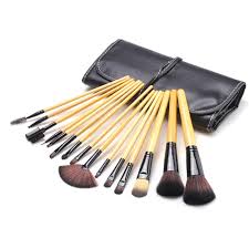 set wood color makeup brush set loose