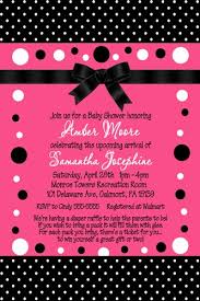Pink And Black Baby Shower Invitations Hot Pink Black Polka