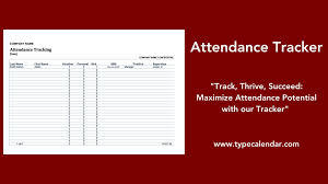 free printable attendance tracker