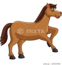 horse cartoon colored clipart