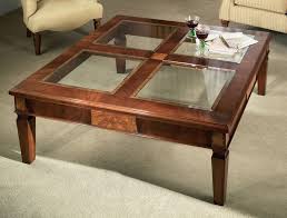 Square Glass Coffee Table Glass Wood