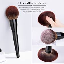 jessup 21pcs vegan makeup brushes set foundation brush powder concealer eyeshadow blusher synthetic hair black
