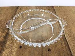 Clear Glass Oval Candlewick Beaded Edge
