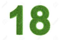 Number 18 With A Fresh Green Grass Texture And A Three Dimensional ...