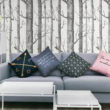 Grey Birch Tree Wallpaper