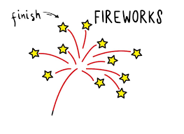 how to draw cartoon fireworks for kids