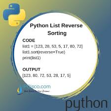 You can also make a function to decide the sorting criteria(s). Python List Sort How To Sort Lists Sort Reverse Methods Ipcisco