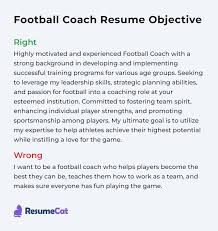 top 16 football coach resume objective