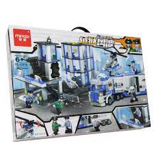 El niño podrá armar 8 vehículos: Juego De Construccion Estacion De Policia Bloques Tipo Lego Ele Gate