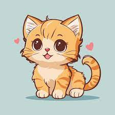 cute cartoon kitten with s kawaii