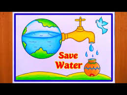 draw save water save life scenery step