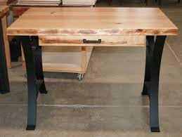 Rustic live edge desk with bench. Rustic Cherry Live Edge Writing Desk