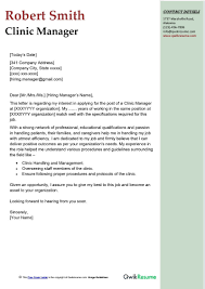 clinic manager cover letter exles