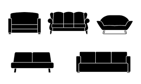 Set Diffe Sofas Icons Collection