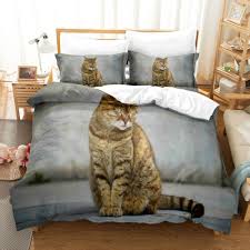 Cute Cat Duvet Cover Pillowcase Bedding