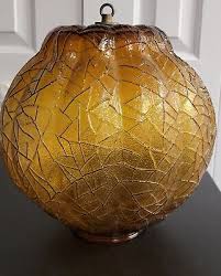 Vintage Large Amber Glass Pendant Swag